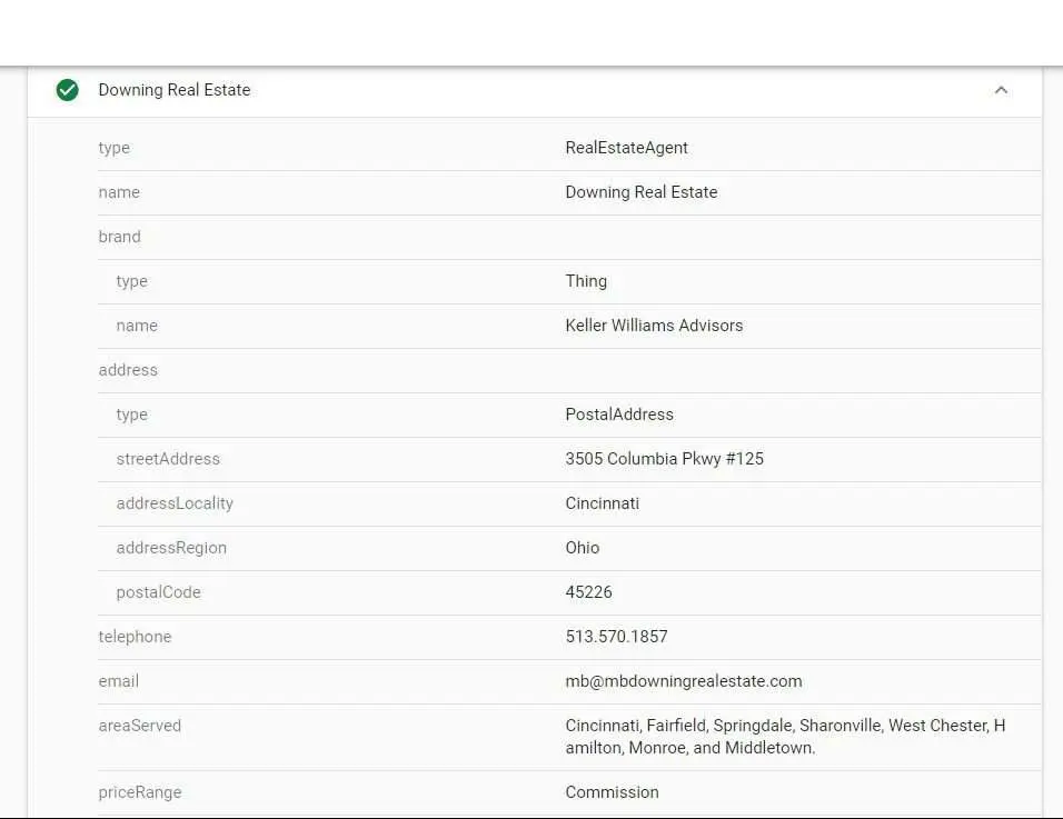 structured data example